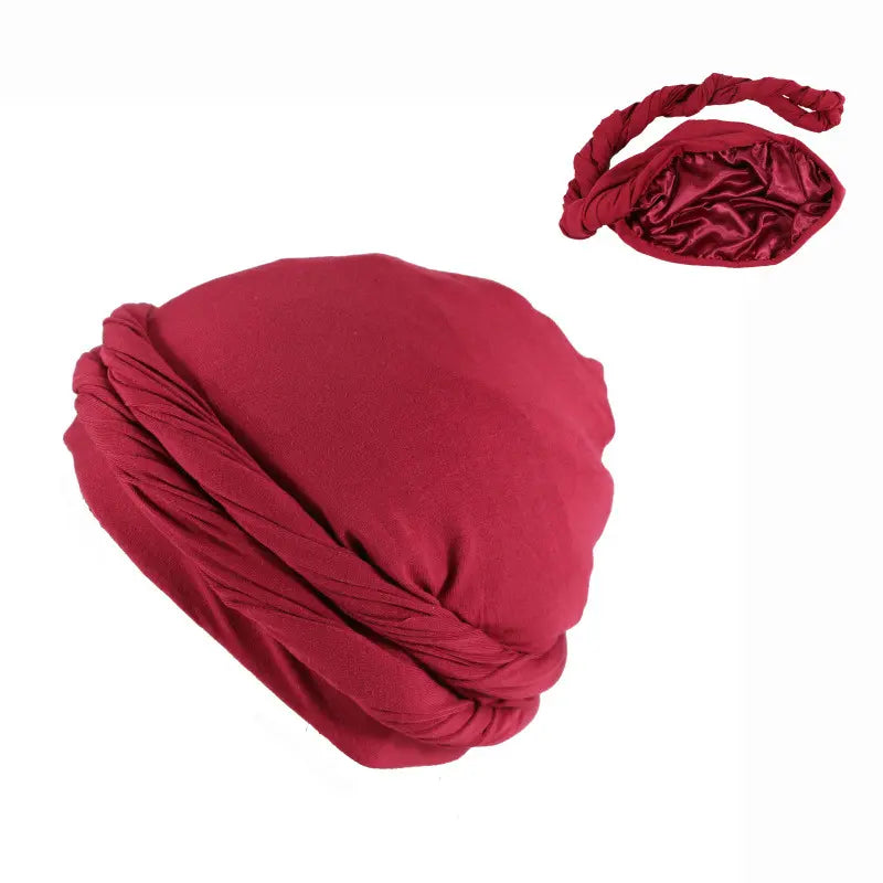 Solid Satin Lined Turban